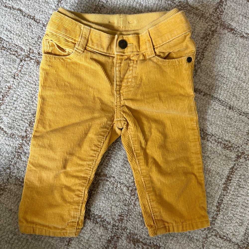 Baby boy yellow corduroy pants